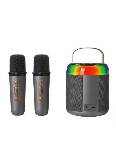 Buy Cross-border Childrens K-song Bluetooth Speaker Home Wireless K-song Audio with Microphone Microphone K-song Bluetooth Small Audio Y2 black [speaker 6W] in UAE