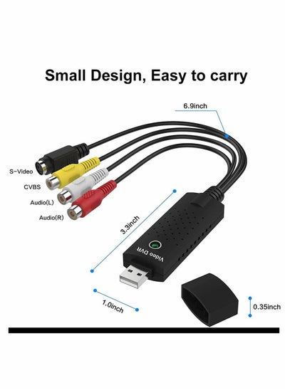 اشتري VHS to Digital USB 20 Video Capture Card Converter for Windows 2000 10 8 7 Vista XP Android في الامارات