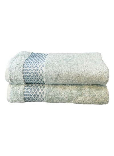 Buy Triangles Bath Towel Set - 140x70 Size - 500 GSM - Ultra Soft & Absorbent - Quick Dry - Pack of 2 in Saudi Arabia