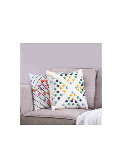اشتري Avrilyn Embroidered Filled Cushion 45x45cm-yellow في الامارات