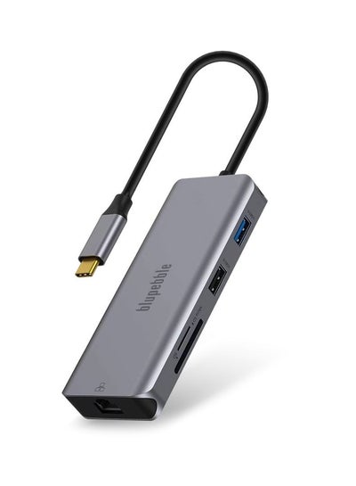 Buy C9 Hub Aluminum 9-in-1 Multimedia HUB 4K HDMI with Ethernet Card Reader USB-C USB-2.0 & USB 3.0 in UAE
