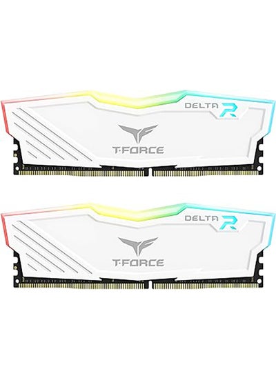 اشتري T-Force Delta RGB DDR4 16GB (2x8GB) 3600MHz (PC4-28800) CL18 Desktop Gaming Memory Module Ram | WHITE | TF4D432G3600HC18JDC01 في الامارات