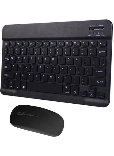 اشتري Tablet Wireless Keyboard and Mouse Combo Ultra-slim Design Black في السعودية