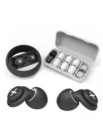 Buy Noise Reduction Ear Plugs-40 dB Noise Cancelling Reusable Hearing Protection in Flexible Silicone for Sleeping, Traveling, Concerts, Work & Swimming,3 Wearing Styles, Black in Saudi Arabia