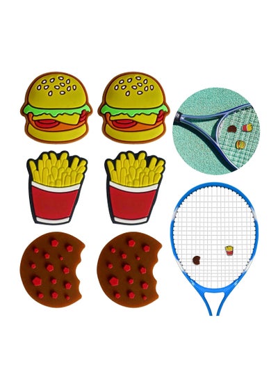Buy Tennis Dampener, Racket Vibration Damper Shape Cute Practical Silica Gel Personality Damping Burger Cake Fries For Outdoor Tennis (6 pcs) in Saudi Arabia