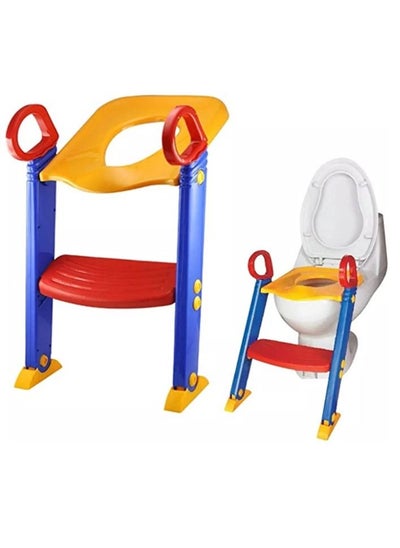 Buy Portable Folding Trainer Toilet Potty Training Ladder Chair For Children in UAE