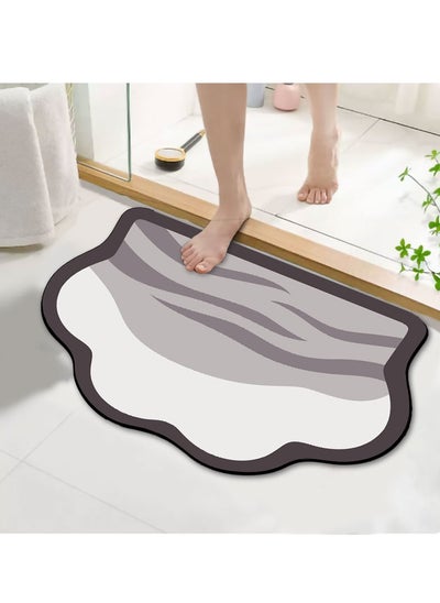 Buy Anti Slip Bathroom Mat With Printed Design Stylish & Super Absorbent With Soft Material (50X80CM) in UAE