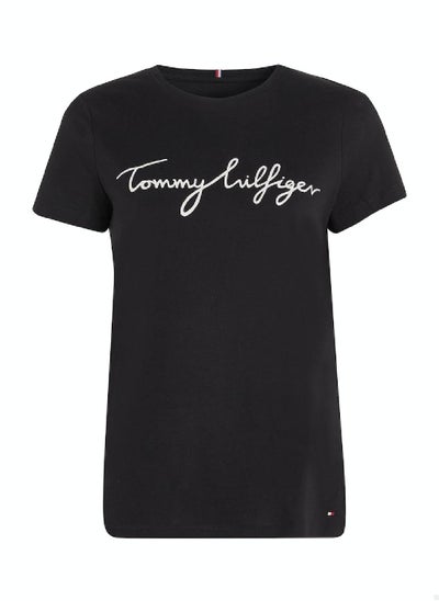 Buy Women's Heritage Crew Neck Logo T-Shirt, Black in Saudi Arabia