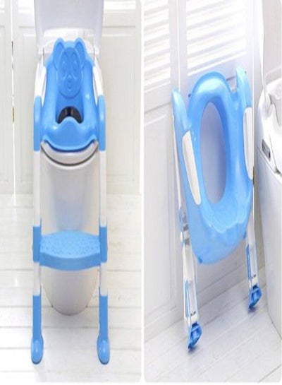 Buy Portable Baby Toddler Potty Seat With Ladder Children Toilet Seat Folding Seat Training Toilet Chair Cover For Boy And Girl Blue in UAE