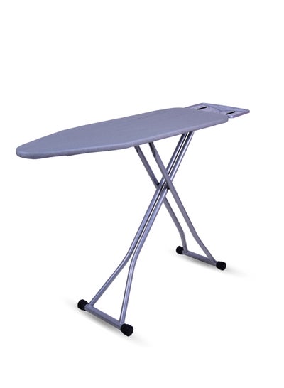 Buy Wide Ironing Board with Iron Station Holder | Heat-Resistant Cover | Non-Slip Folding Ironing Stand | Adjustable Height | Cotton Cover | Thicken Felt Padding- 110x33 cm in Saudi Arabia
