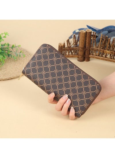 Buy Large Size Wallet For Men And Women Classic Phone Purse Wristlets Clutch Bag Zip Pouch Handbag With Card Slots in UAE