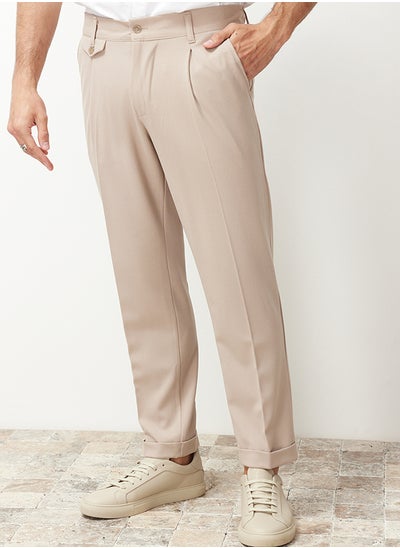 اشتري Beige Italian Cut Pleated Fabric Trousers TMNSS24PL00022 في مصر