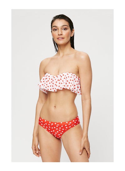 اشتري Red And White Heart Bandeau Bikini Top في الامارات