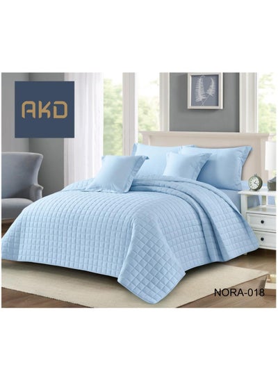 Buy Compressed two-piece comforter set, 6 plain pieces with light filling, quilt size 220 * 240 cm in Saudi Arabia