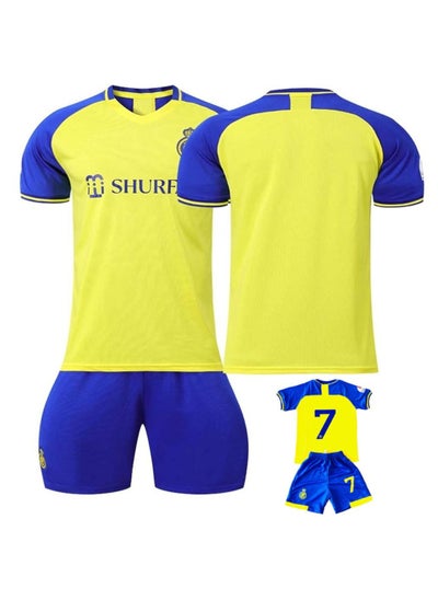 اشتري Boys Girls Kids Football Jersey Al-Nassr FC Home sport Uniforms set men women في الامارات