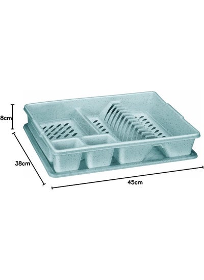 Buy Large Plastic Drainer With Tray Gray 38 Cm in UAE