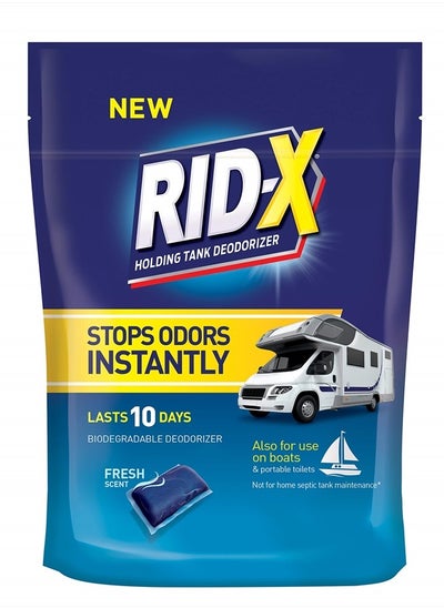 اشتري Rid-x Holding Tank Deodorizer Pacs, Septic Tank Treatment for Rv, Boats, & Portable Toilets, Fresh Scent, 8 Count في الامارات