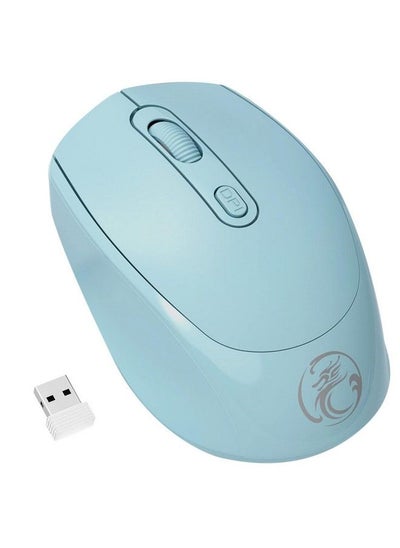 اشتري 2.4G Wireless Mouse For Laptop Rechargeable Computer Mouse Dual Mode Bluetooth Mouse Multidevice Connection Silent Mouse Ergonomic Mice For Office Desktop Mac Android Windows(Blue) في الامارات