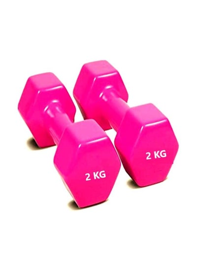 Buy 2-Piece Vinyl Coated Dumbbells 2Kgs Each in UAE