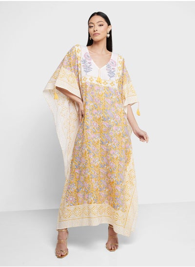 اشتري Cape Sleeve Printed Kaftan في الامارات