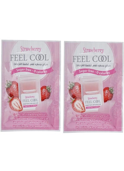 Buy 2 Pieces of Strawberry Flavored Mouth Freshener Strips Consisting of 2 X 24 Strips in Saudi Arabia