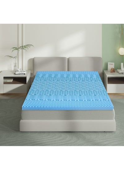 Buy Panax 3 Inch 7-Zone Twin Memory Foam Mattress Topper, Cooling Gel Infused Foam Mattress Topper Twin, CertiPUR Certified - With Cover in UAE