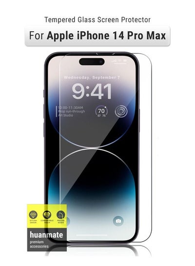 Buy Tempered Glass Screen Protector For Apple iPhone 14 Pro Max Clear in Saudi Arabia