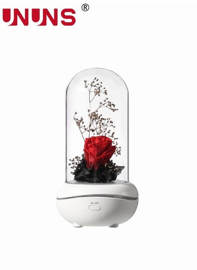 Buy Aroma Diffuser Humidifier,Simulated Red Rose Aromatherapy Diffuser With Colorful Night Light For Home Bedroom in UAE