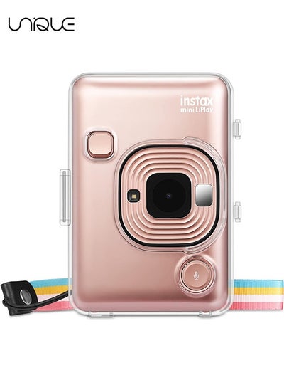 اشتري For Fujifilm Instax Mini Liplay Instant Film Camera, Crystal Hard PC Cover for Fujifilm Instax Mini Liplay with Removable Rainbow Shoulder Strap في السعودية