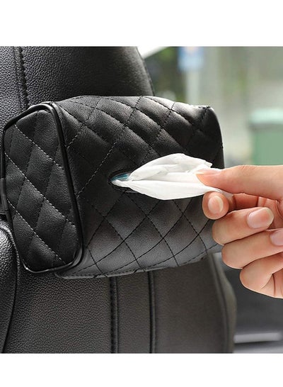 Buy PU Leather Universal Car Sun Visor or Vehicle Backseat Tissue Holder Hanging Organizer in Saudi Arabia