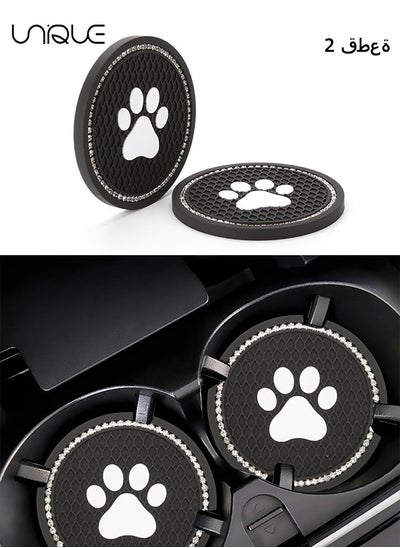 اشتري 2 Pcs 7cm Bling Car Coasters,Car Interior Accessories,Universal Cup Holder Insert Coaster Anti Slip Crystal Vehicle Interior Accessories,PVC Anti-Slip Mat Fit for Car SUV Truck في الامارات