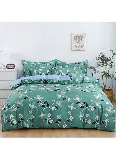 اشتري 6-Piece Double Size Duvet Cover Set|1 Duvet Cover + 1 Flat Sheet + 4 Pillow Cases|Microfibre|GUMBO في الامارات