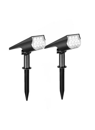 اشتري 2-Piece Outdoor Solar LED Lawn Lamp Set (7LED) في السعودية