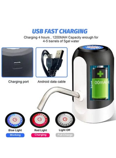 Buy USB Charging Electric Pumping Automatic Water Dispenser Black/White/Silver in UAE
