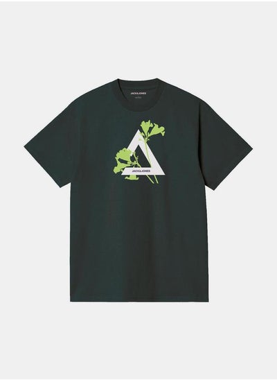 Buy Floral Triangle Graphic Crew Neck T-Shirt in Saudi Arabia