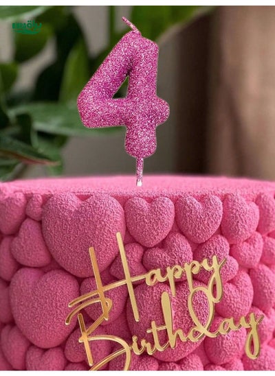 Buy Shiny Pink 0-9 Number Candles, Suitable For Birthday Cakes, Anniversaries in UAE