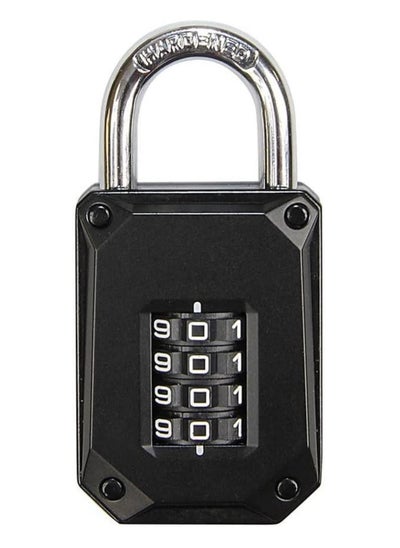 Buy Combination Lock Padlock, 4 Digits Password Lock for Gate Door, Toolbox, Bicycle, School, Gym, Closet, Wardrobe, Bicycle, Cabinet, Door Handles (Black) in UAE