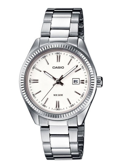 Buy Casio Stainless Steel Men's Watch White Dial, Silver Band - MTP-1302PD-7A1VEF in Saudi Arabia