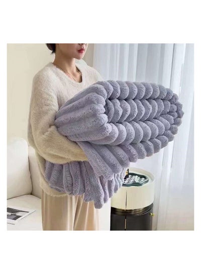 Buy COMFY SOFT LUXURY COLLECTION SILVER EMBOSSED FLANNEL FLEECE BLANKET in UAE