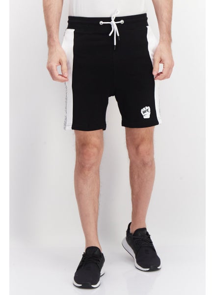 اشتري Men Sportswear Fit Drawstring Short, Black/White في الامارات