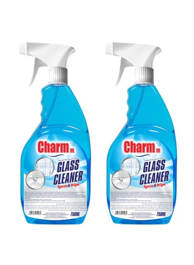 Buy Charmm  Glass Cleaner 750ml Pack of 2 in UAE