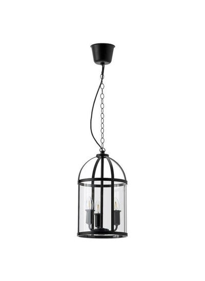 Buy Pendant Lamp Black Transparent Glass 25 Cm in Saudi Arabia