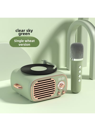 اشتري Vintage Alarm Clock Bluetooth Speaker with Microphone Clear sky green +1 microphone في الامارات