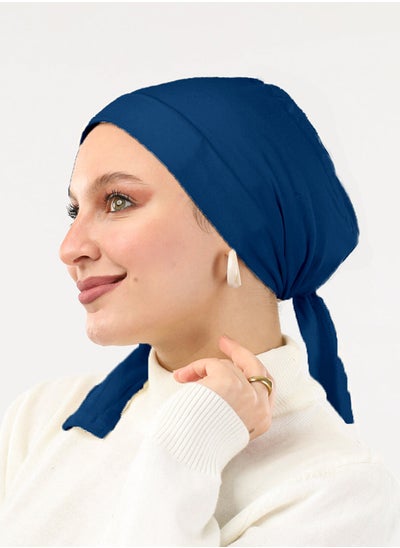 Buy Padded Cotton Bonnet Pecock Blue For Women in Egypt