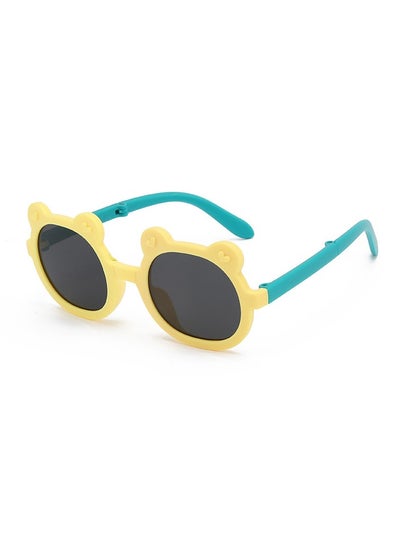 اشتري Summer round frame UV protection children's sunglasses Yellow في السعودية