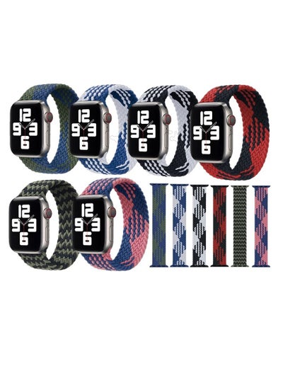 اشتري [6Pc Pack] Nylon Braided Band for Apple Watch 38/40/41 mmLarge Multicolour في الامارات