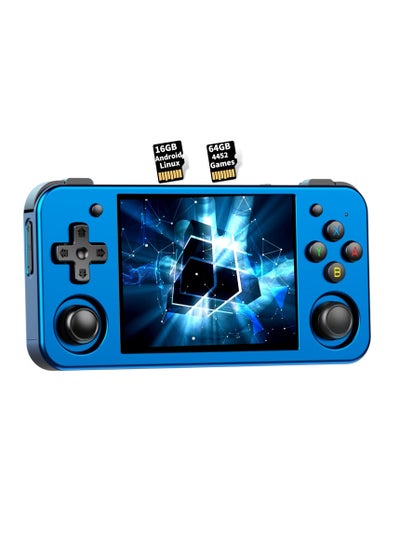 Buy ANBERNIC RG353M Handheld Game Console Aluminum Alloy CNC Support Dual OS Android 11+ Linux, 5G WiFi 4.2 Bluetooth 3.5 Inch IPS Multi-Touch Screen 64G TF Card 4420+ Classic Games(Blue) in UAE