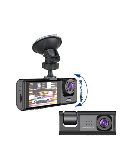 اشتري 3-kanaals Dashcam Voor Auto 'S Camera, 1080P Video Recorder Achteruitkijk camera, Voor Voertuig Zwarte Doos Lens, In Auto Dvr Auto Accessoire في الامارات