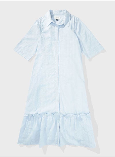 Buy Ruffle Detail Shirt Dress in Saudi Arabia