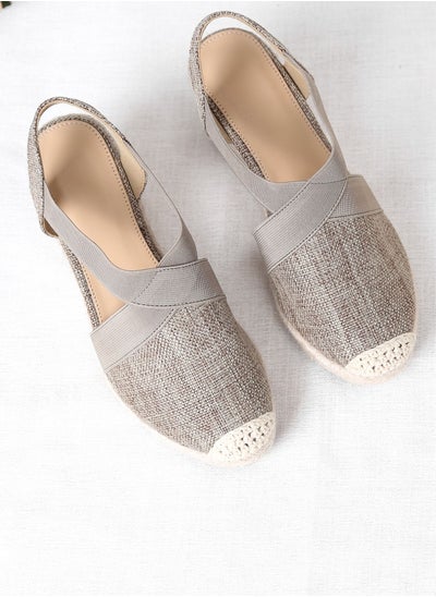 اشتري Closed Toe   Espadrille Wedges Sandals Brown في السعودية